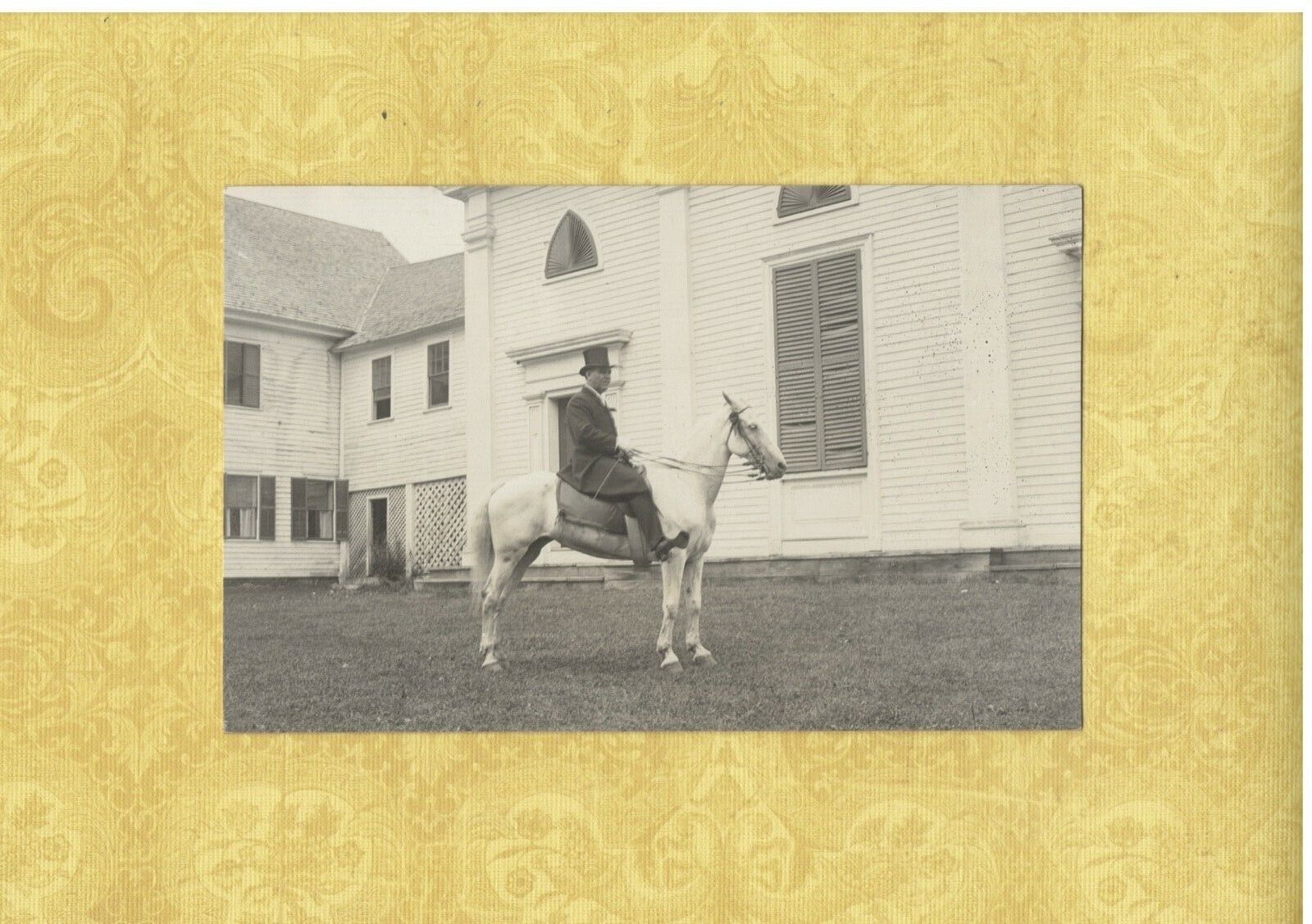VT Elliott area 1908-39 rare RPPC real photo postcard Vermont MAN ON HORSE