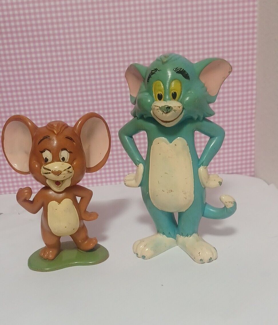 Tom and Jerry Cartoon Show Figures Vintage 1973 Marx Solid Characters 