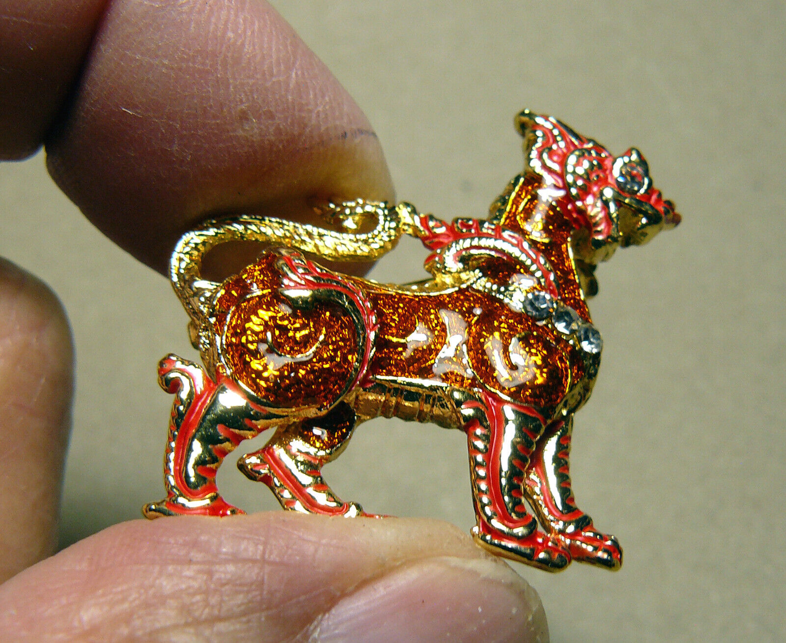 MAGICAL SINGHA LION_BROOCH_PIN_EXCELLENT_Thai Style_PRISTINE