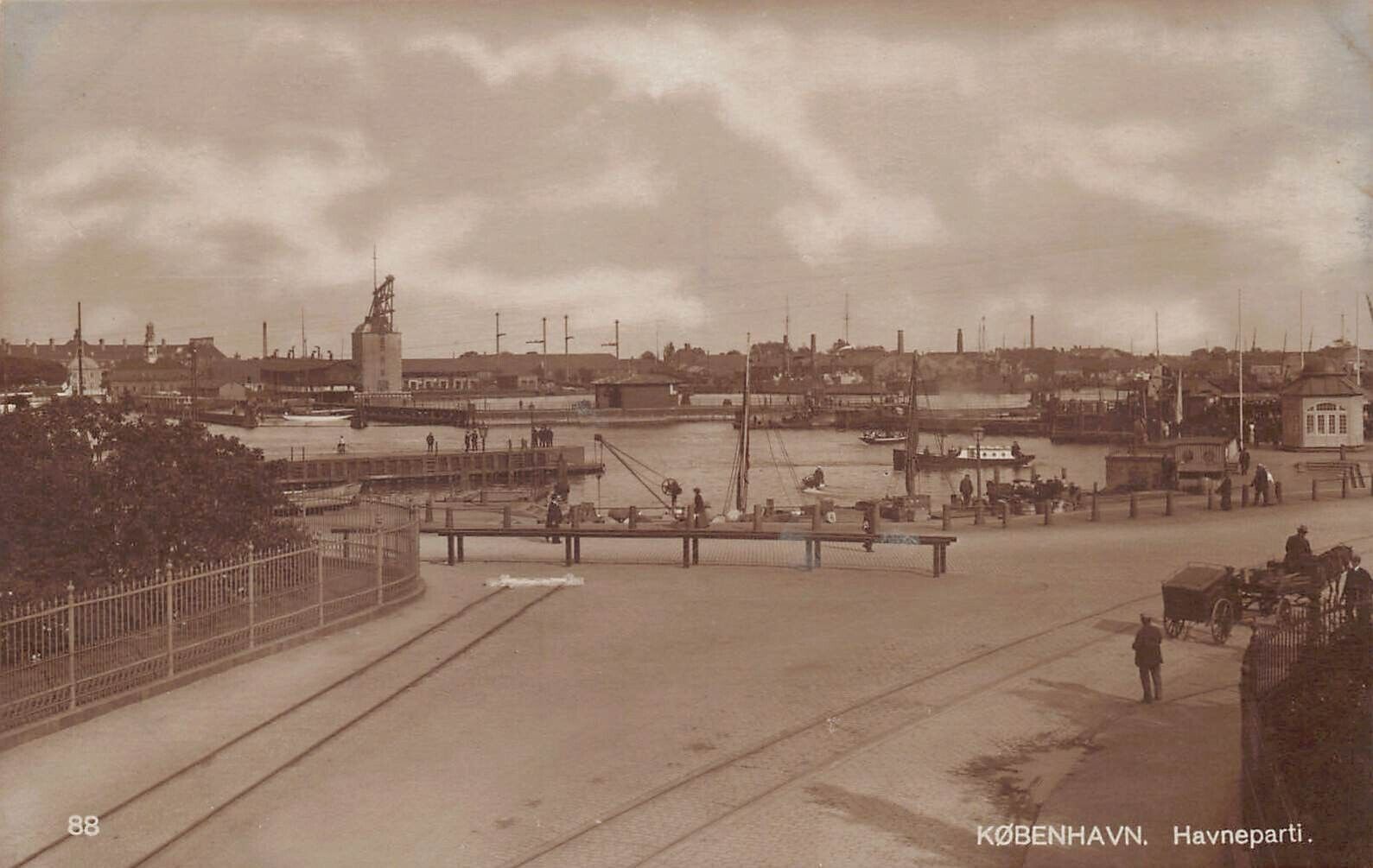 RPPC Copenhagen Denmark Harbor Yacht Basin Early 1900s Photo Vtg Postcard B19