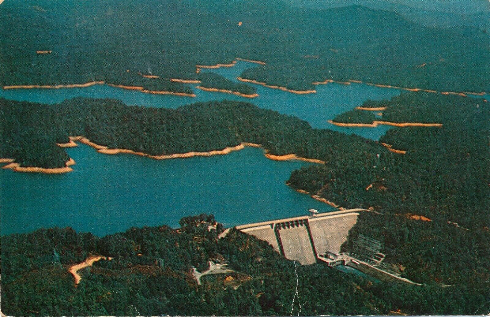 Aerial View of Hiawassee Dam near Murphy, North Carolina vintage unposted