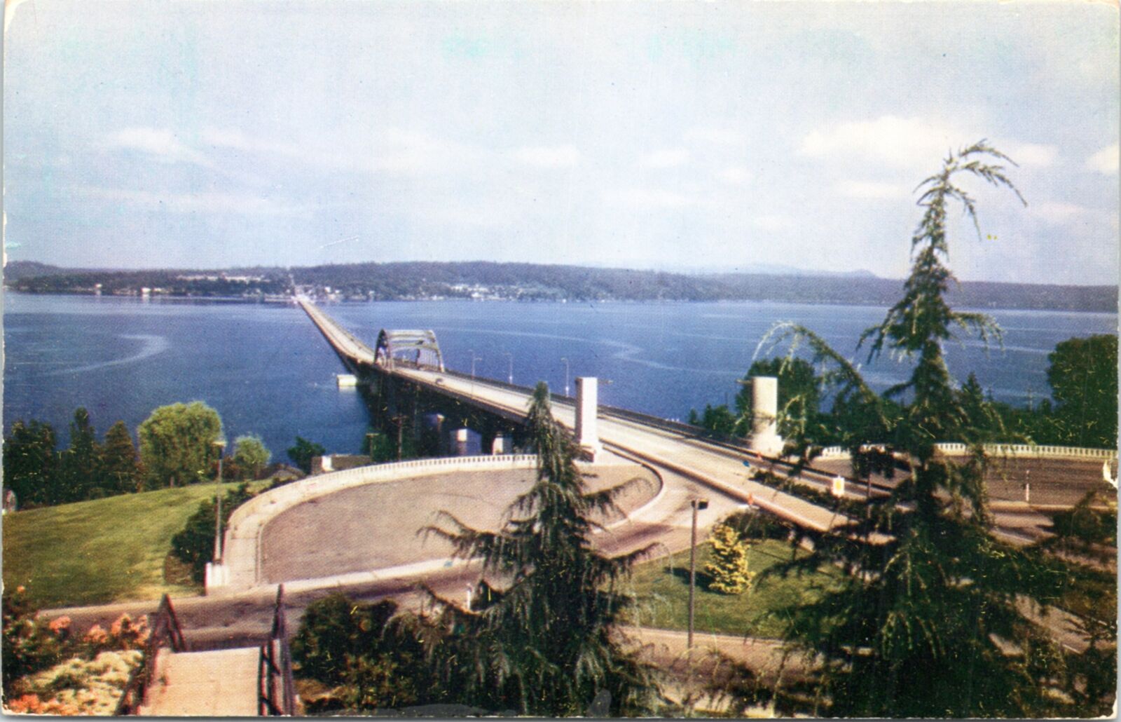 Postcard WA Seattle - Lake Washington Pontoon Bridge