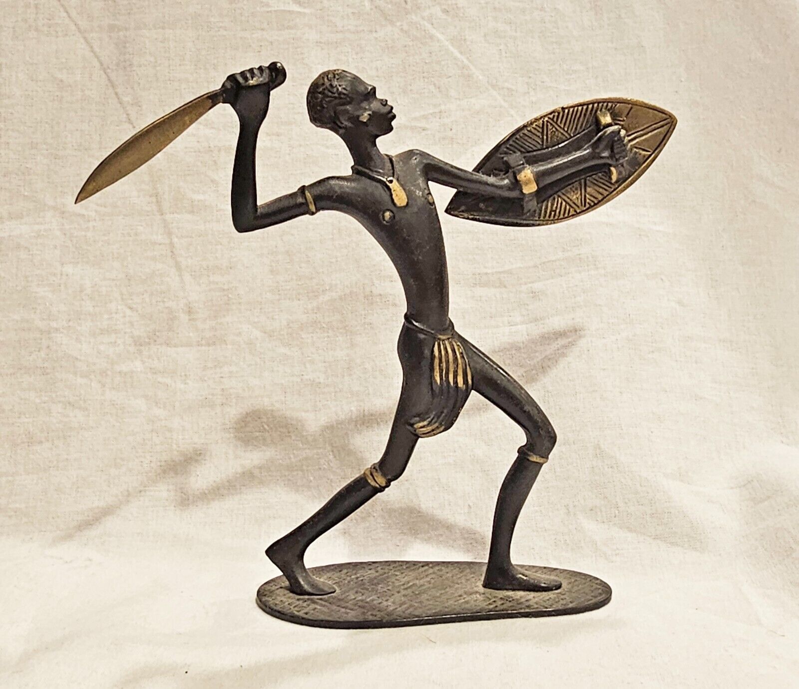 Vintage Richard Rohac Bronze Austria 1950'S African Warrior