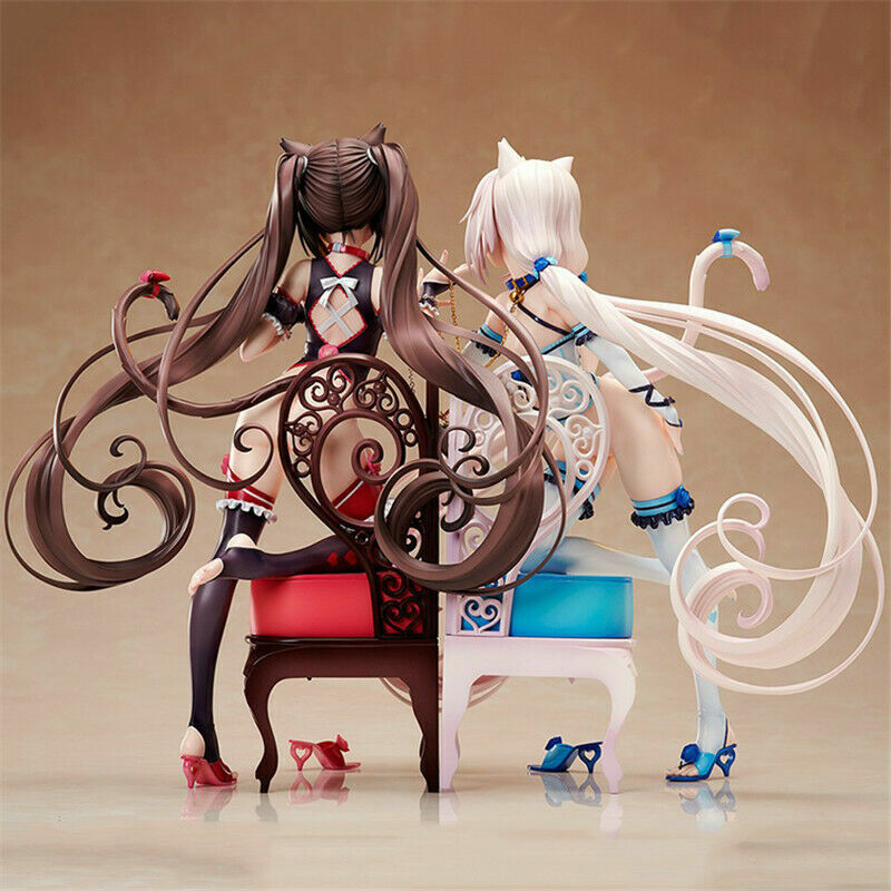 100% Reproduce NEKOPARA Chocola Vanilla  PVC Figure Statue Doll Toy 2pcs/Set New