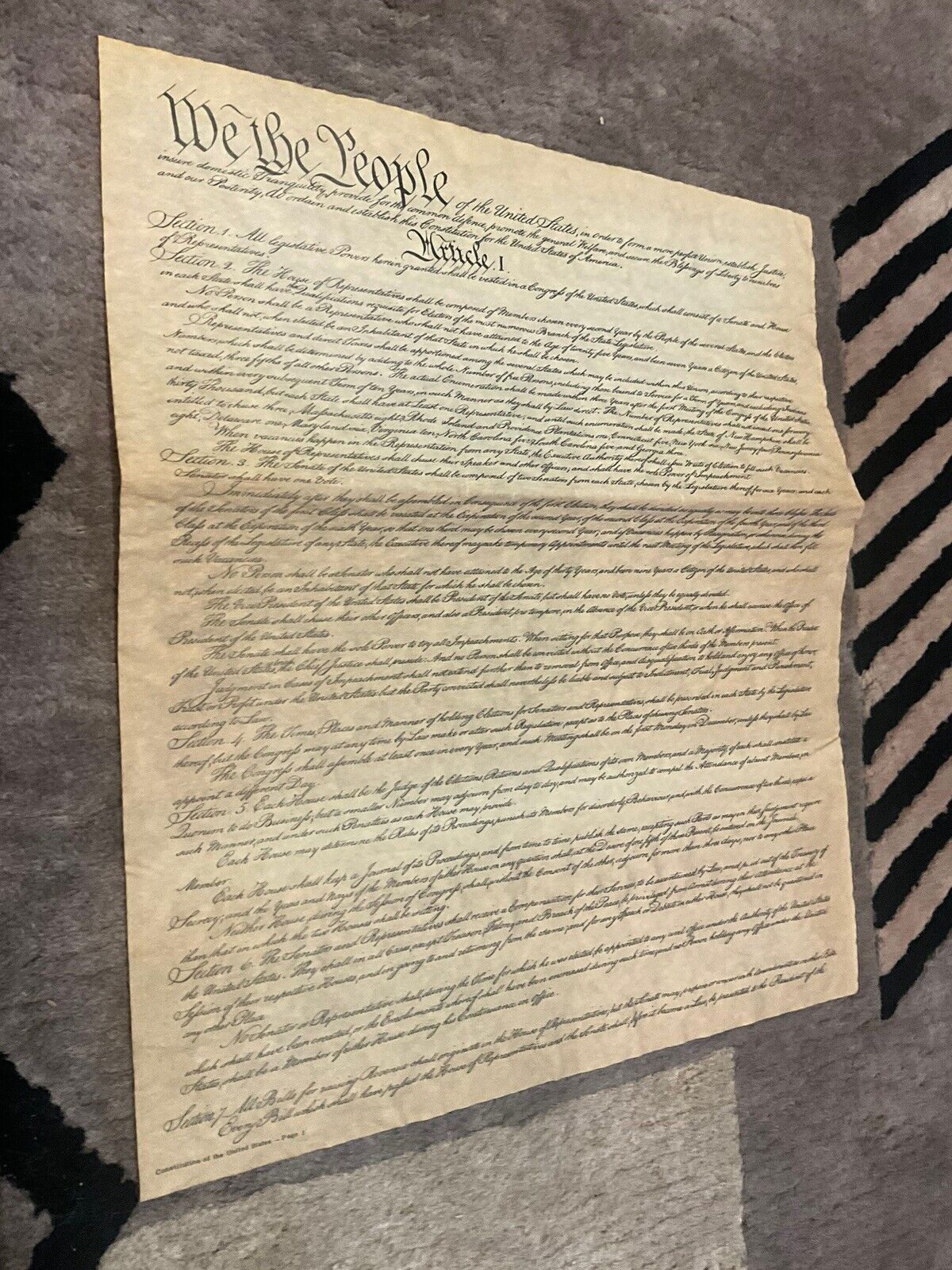 Authentic Reproductions Constitution Of The US On Antiqued Parchment Paper