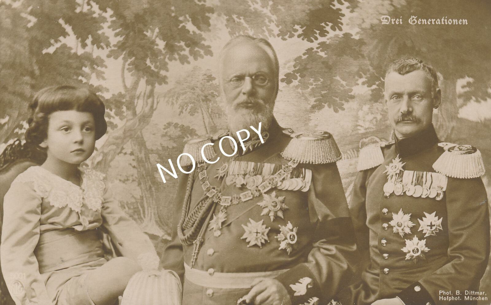 Photo Pk Royal Family S. M. King Ludwig III Prince Rupprecht & Son E1.38