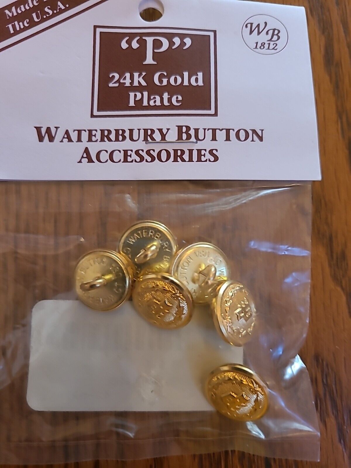Vintage Gold plate  Waterbury 24 K plate Initial P Button 1/2\