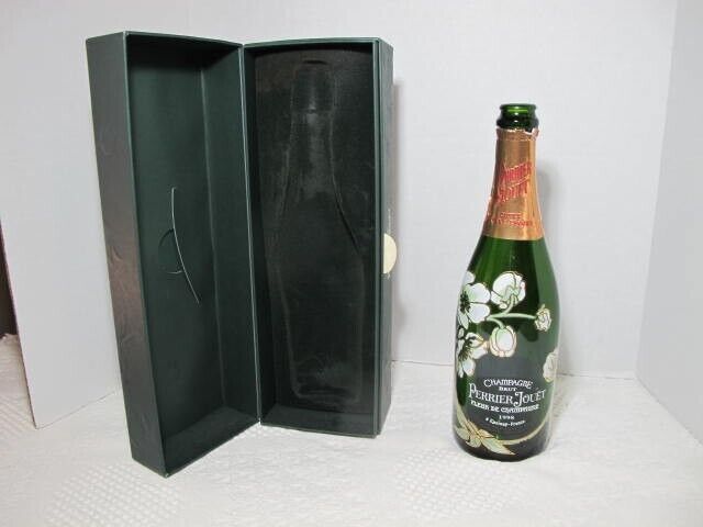 Japanese Anemones Perrier Jouet Champagne Brut Empty Bottle w Display Box France