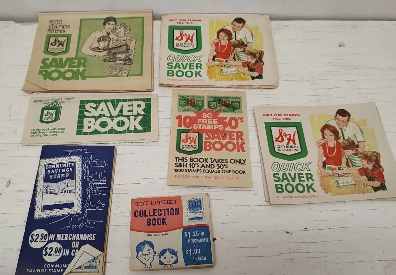 Lot Vtg S&H Green Stamps & Blue Community Stamps Collectible 1950's &  1960's