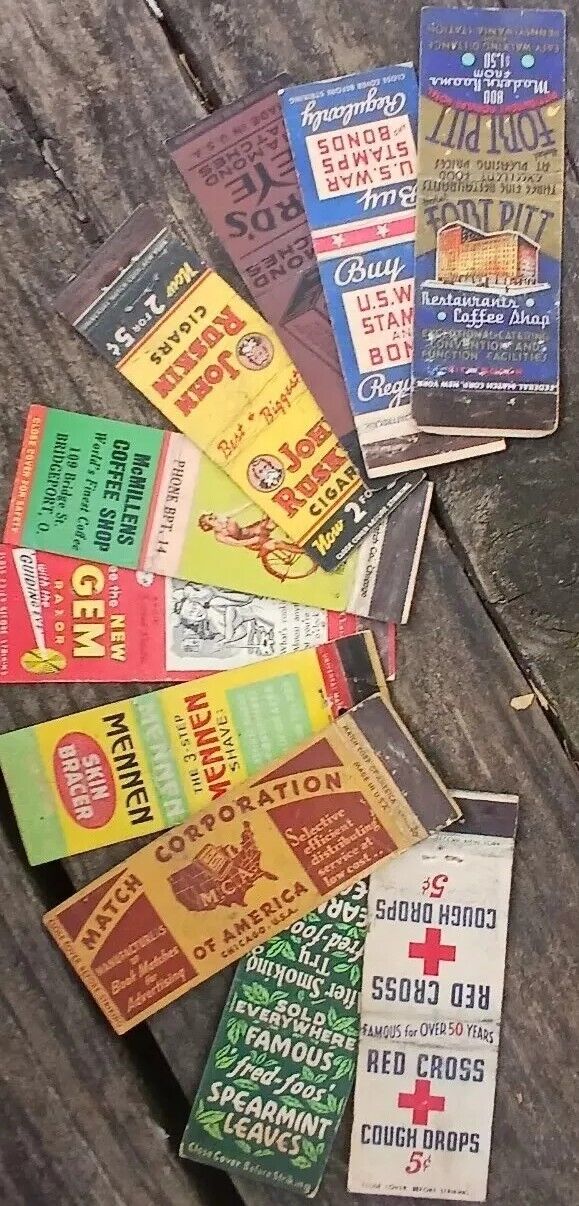 Lot Of 30 1930s & 1940s Matchbooks Cleaned W/No Doubles