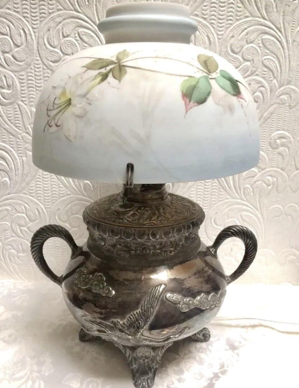 Antique Bradley & Hubbard Chinoiserie Style Lamp
