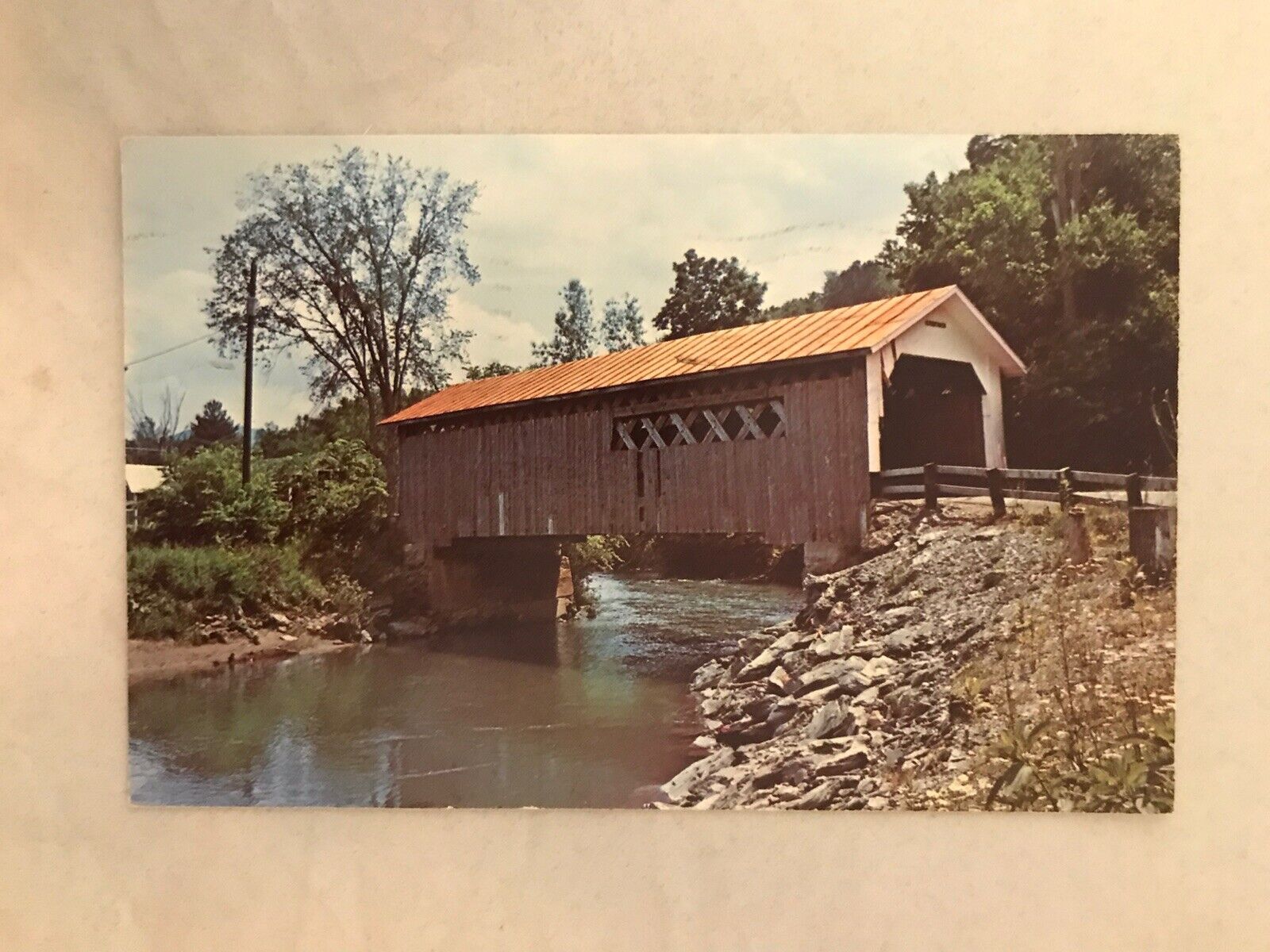 Postcard - Comstock Covered Bridge, Montgomery, Vermont, USA