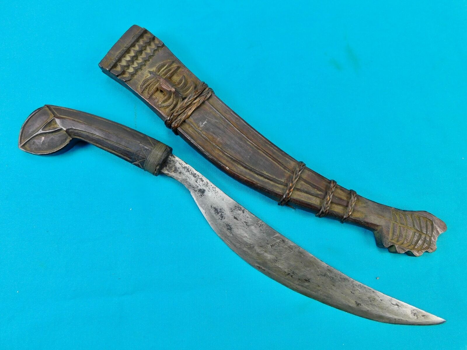 Vintage Antique Old Philippine Philippines WW2 Bring Back Knife w/ Scabbard