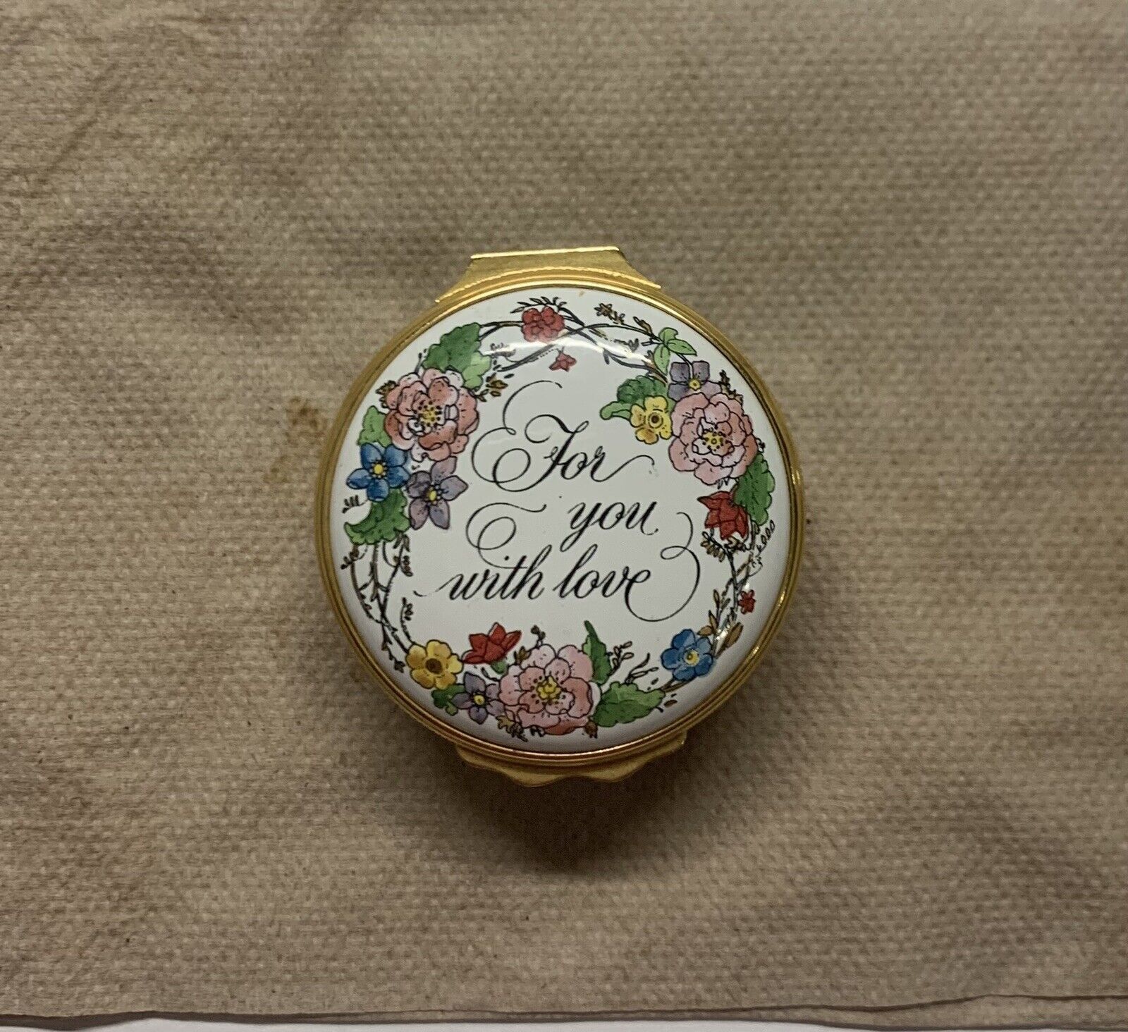 VINTAGE HALCYON DAYS ENAMEL BOX “FOR YOU WITH LOVE “ For Your Valentine?