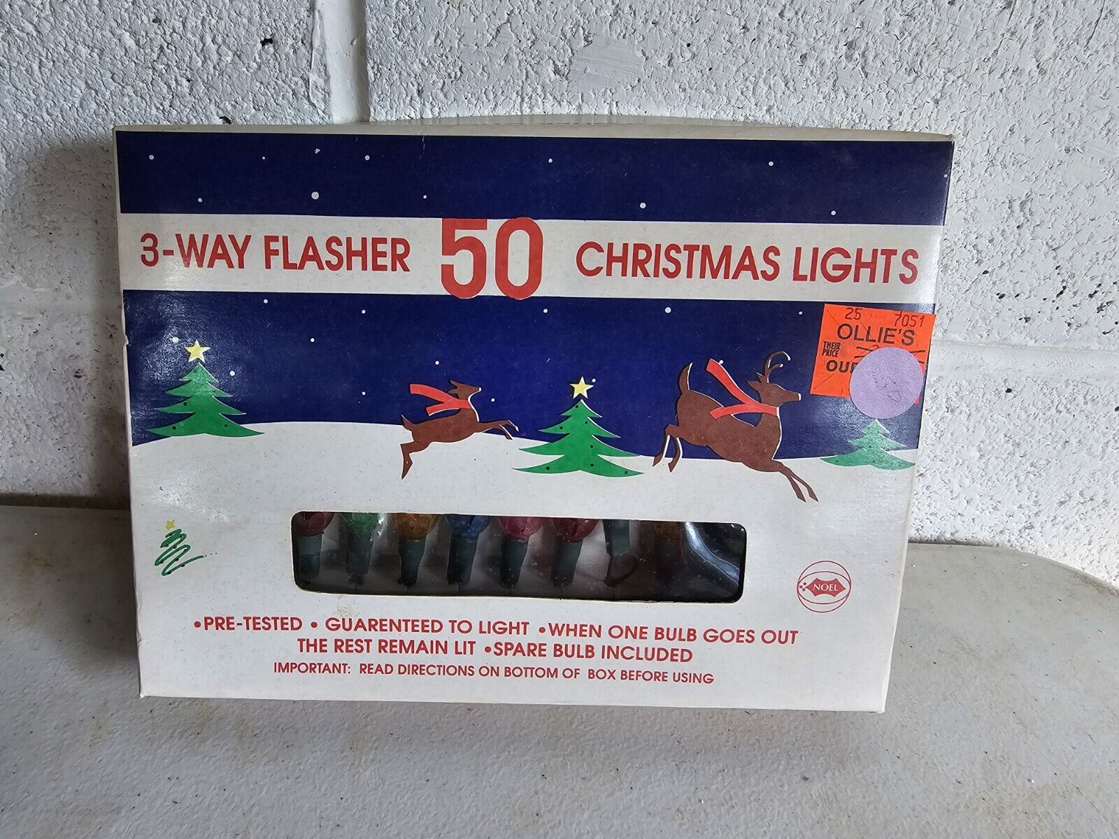  Noel Christmas  Lights 50 3-Way Flash Light Set Flowers Vintage Flasher UNUSED
