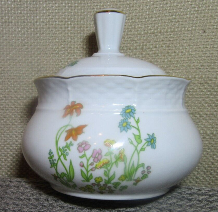 Vintage Europa Fine Porcelain Millie Fleurs Sugar Bowl w/Lid, Czechoslovakia,EUC