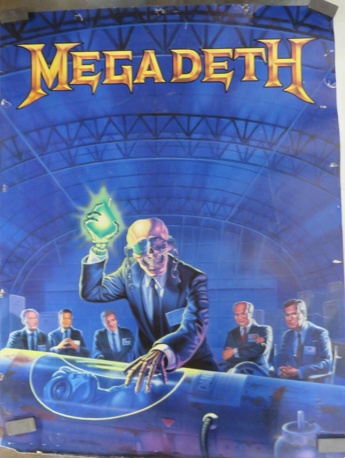 Vintage 1990 Megadeath Rust in Peace ORIGINAL Poster 22x29