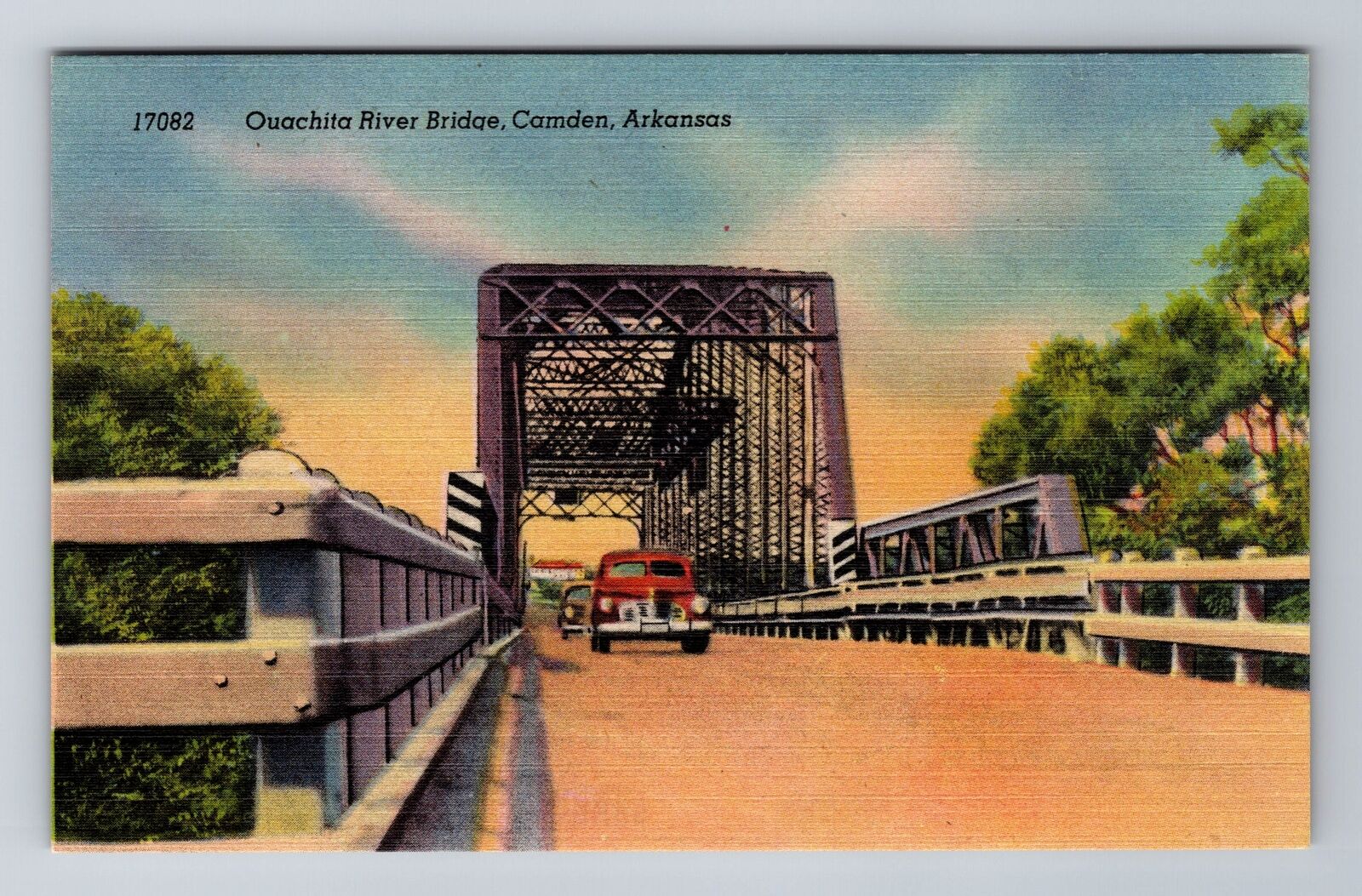 Camden AR-Arkansas, Ouachita River Bridge, Antique, Vintage Souvenir Postcard