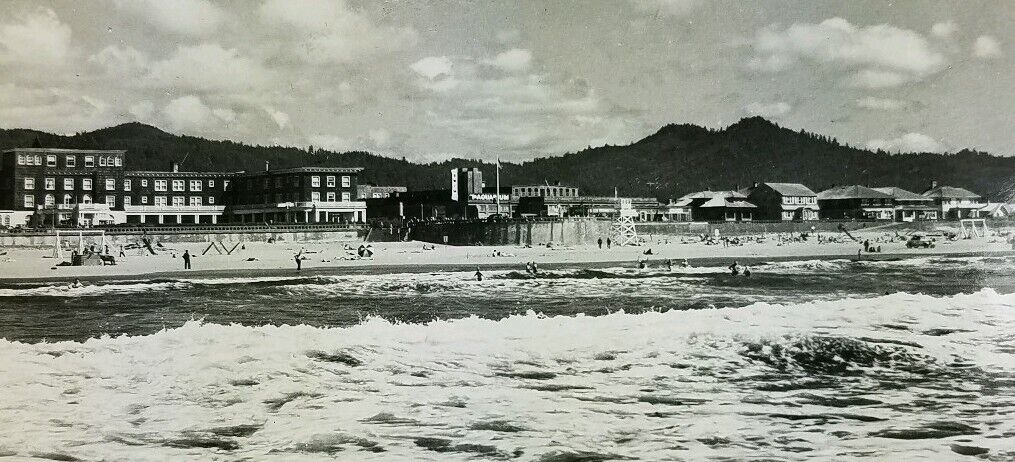 Vintage postcard Seaside Oregon beach  view real picture RPPC  a2-452