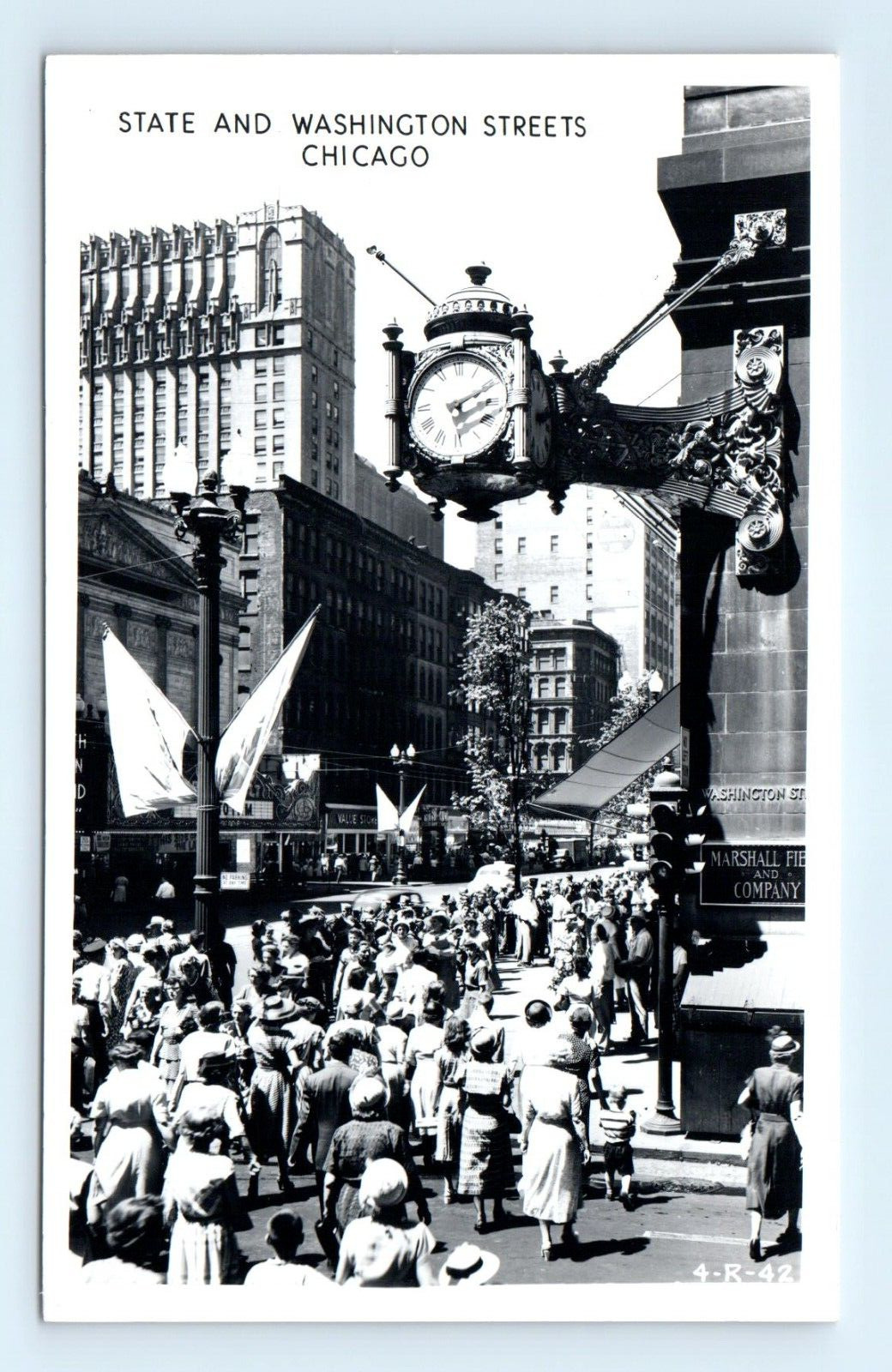 RPPC 1955 State Washington Streets Crowded Chicago IL Postcard