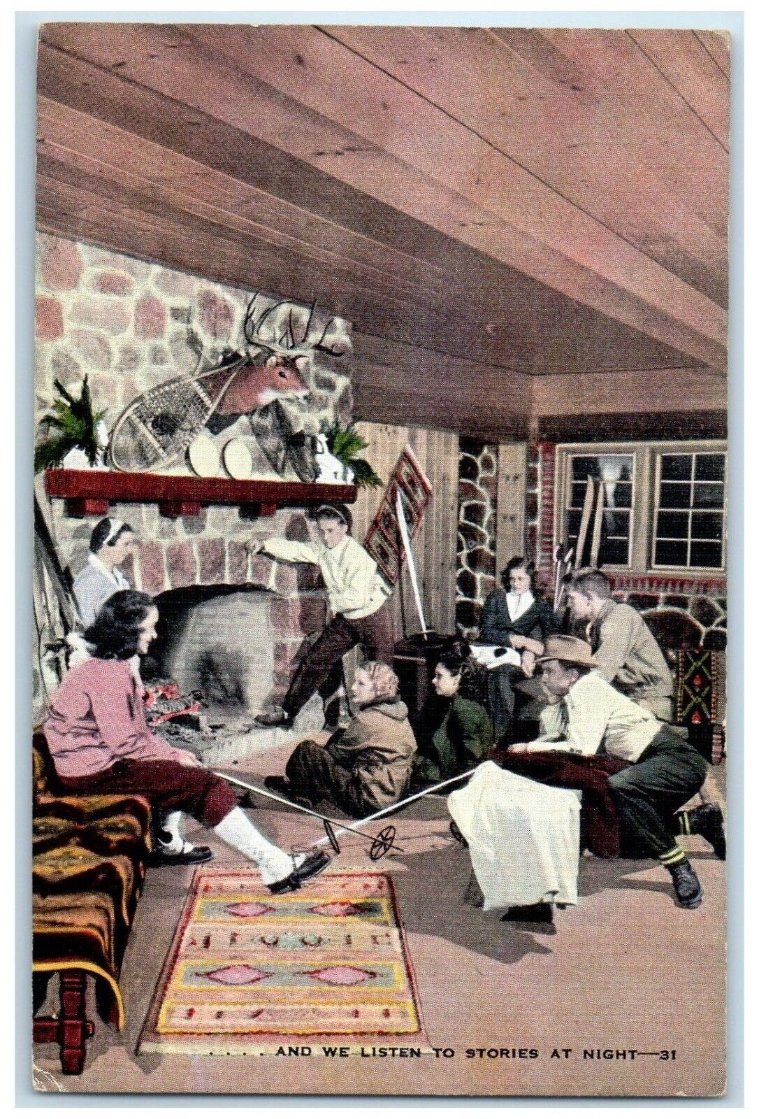 1940 And We Listen Stories Night Birthday Greetings Wausau Wisconsin WI Postcard