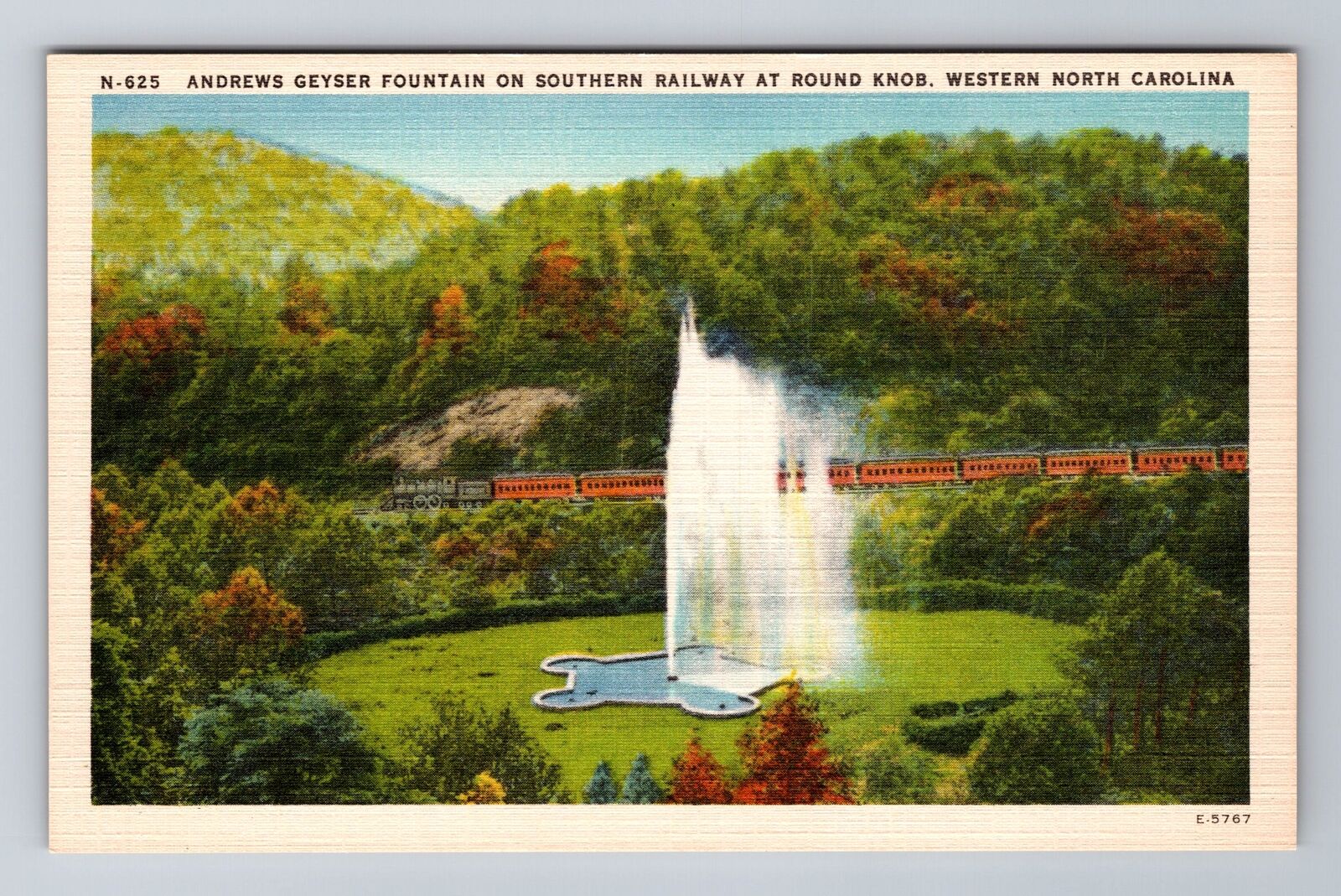 NC-North Carolina, Andrews Geyser Fountain, Antique, Vintage Souvenir Postcard