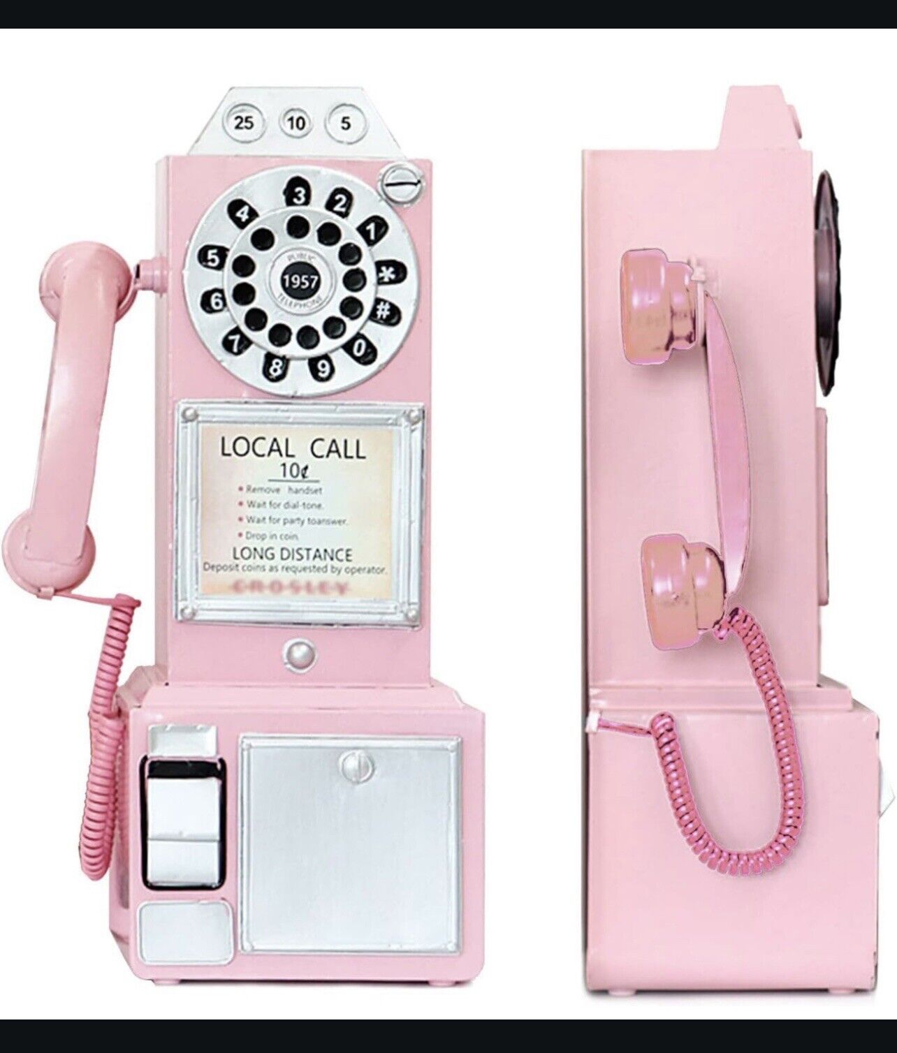 Antique Telephone - Pink Rotary Dial Landline Phone Model Vintage Pink-A Gift