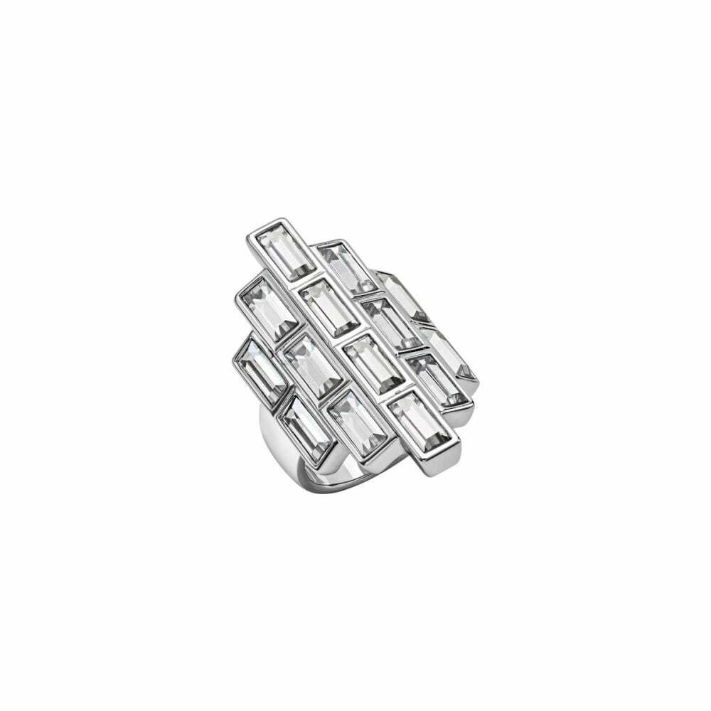 NIB$349 Atelier Swarovski Fluid Azzurro Cocktail Ring Silver Size 8/58/L 5484409