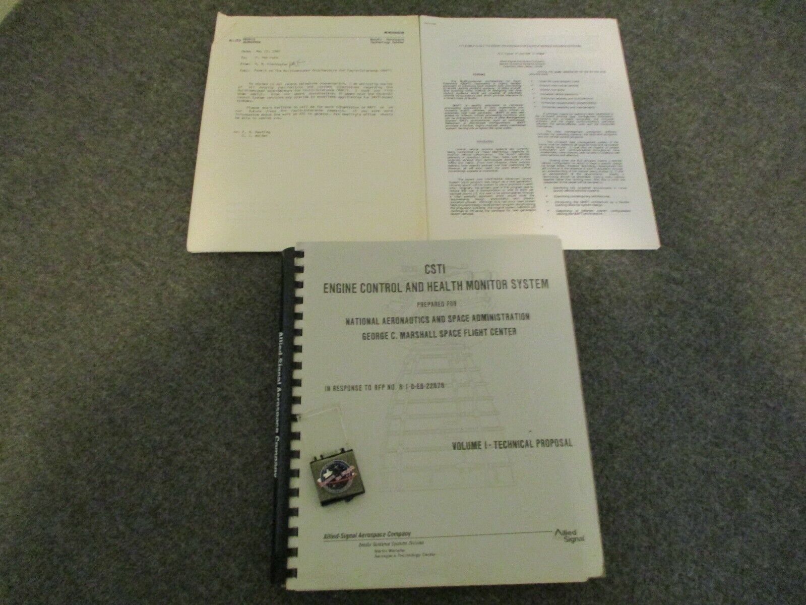 1987-1990 NASA MSFC MARTIN MARIETTA BENDIX TECH PROPOSAL+ MAFT PAPERS/MEMO + PIN