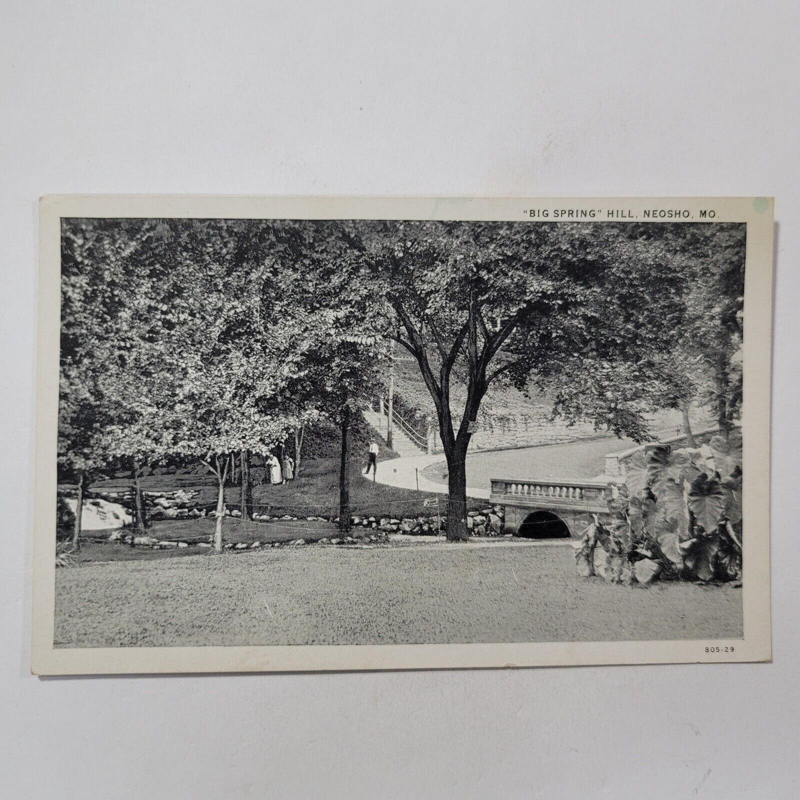 Big Spring Hill Newton County Missouri Neosho MO Vintage Postcard Stream Bridge
