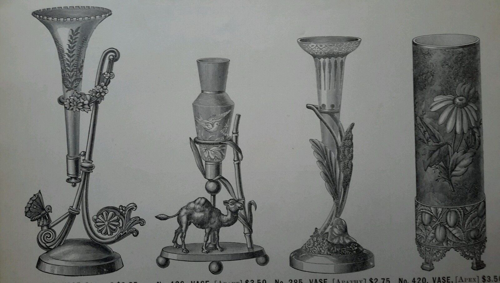 Antique 1886 Vase Quadruple Silver Plate Figural decorated porcelain ad page 
