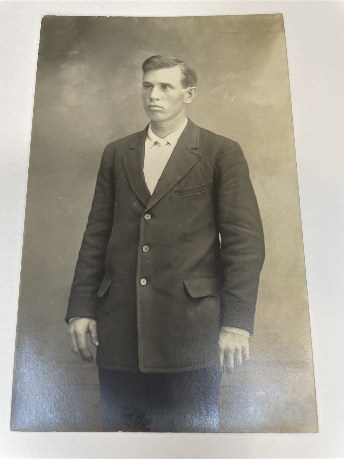 Antique Real Photo Postcard Picture Handsome Man Suit George Vintage