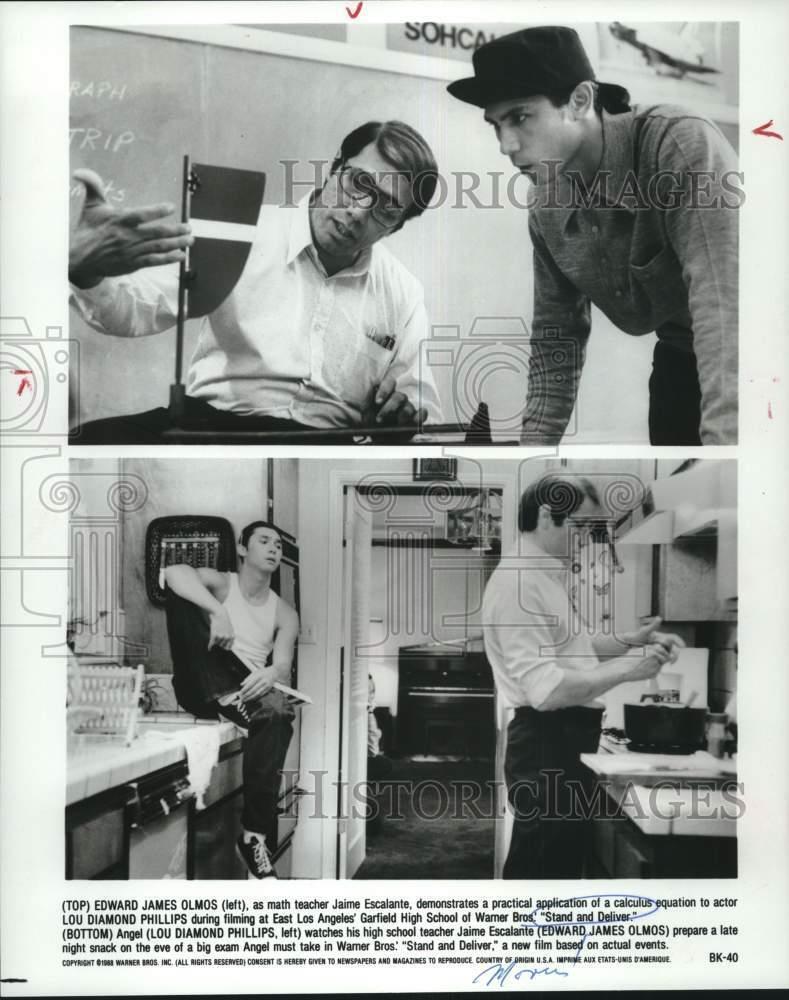 1989 Press Photo Edward James Olmos & Lou Diamond Phillips in \