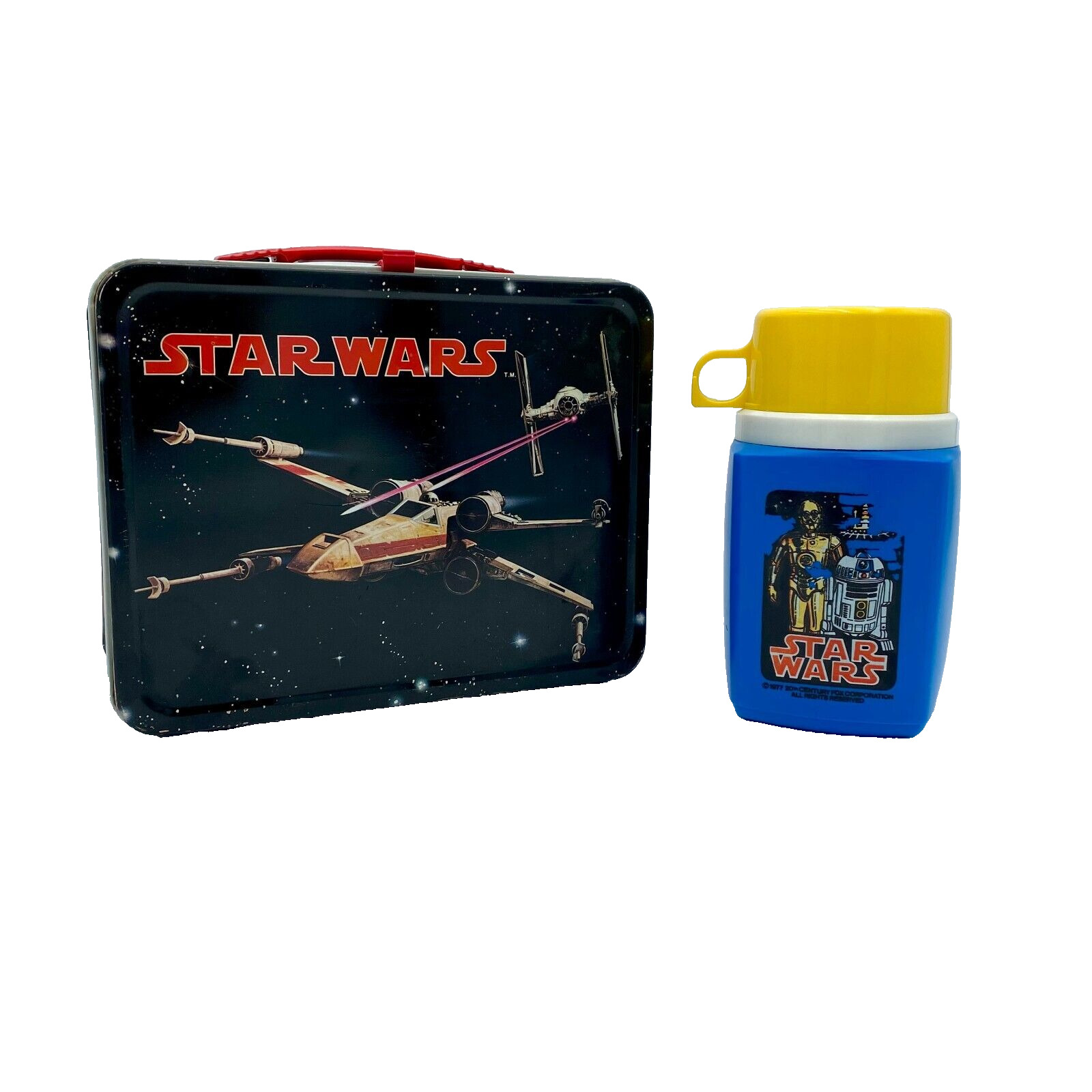Vintage 1977 Star Wars Metal Lunchbox and Thermos, King-Seeley, Luke Skywalker