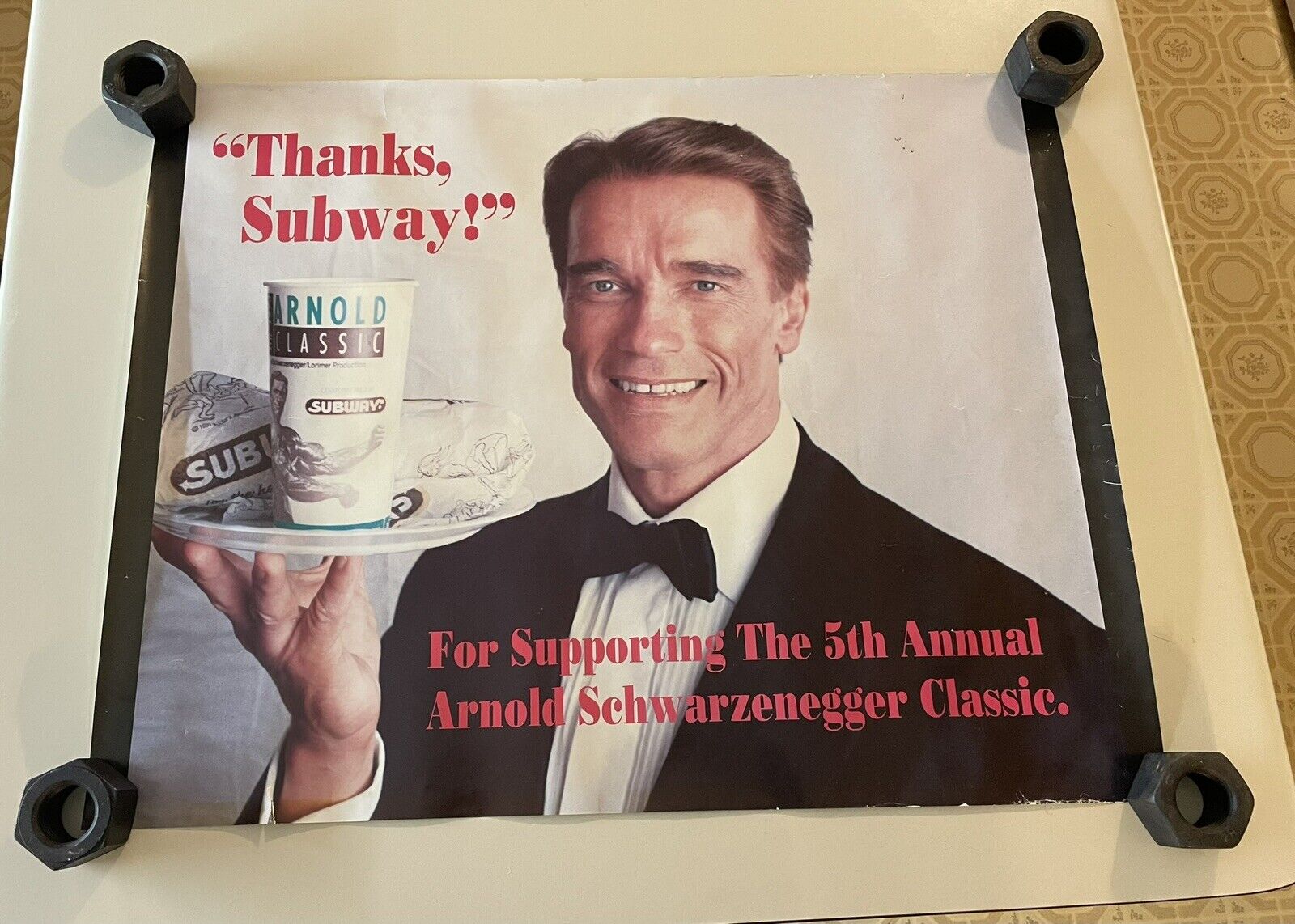 Vintage Subway Poster Advertising Original Arnold Schwarzenegger Ad 5th Classic