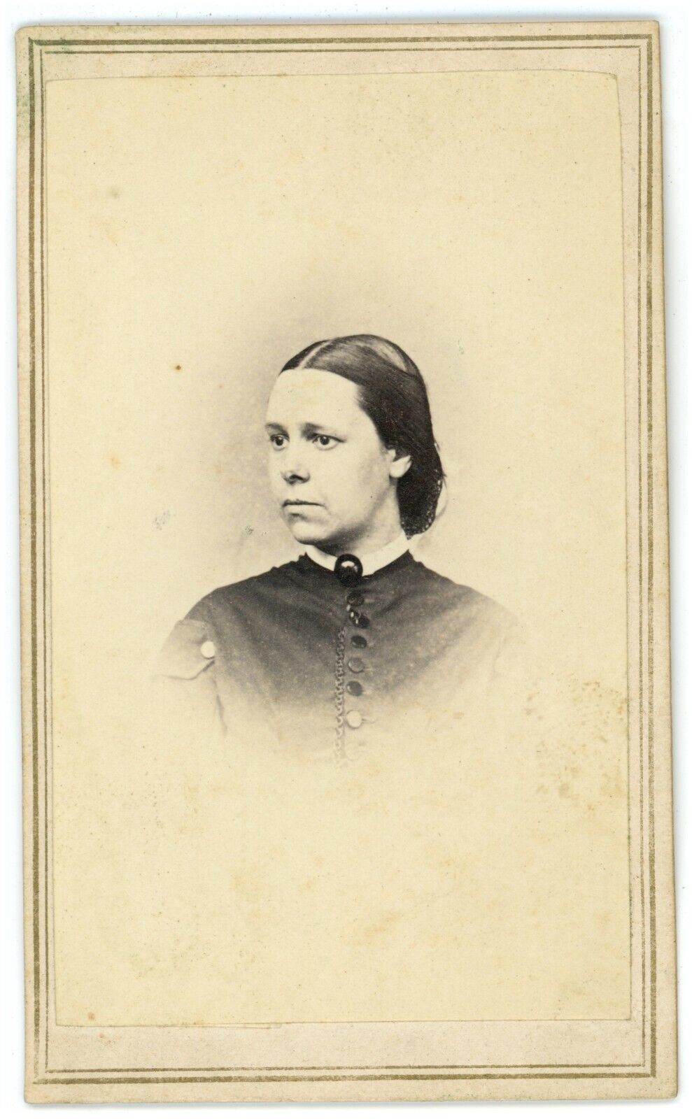 CIRCA 1880\'S CDV Civil War Tax Revenue Stamp Woman Dress SB Brown Providence RI