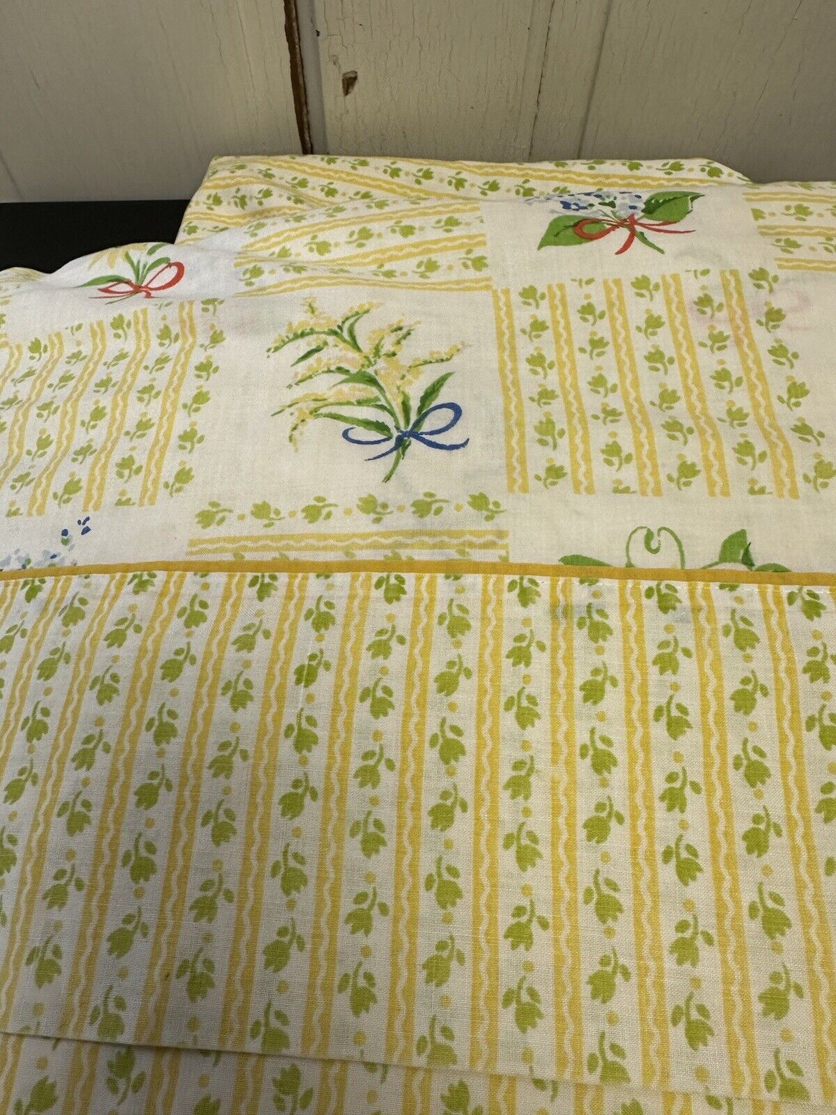 Vintage Burlington House Floral King Size Sheet Set Cotton Polyester Blend