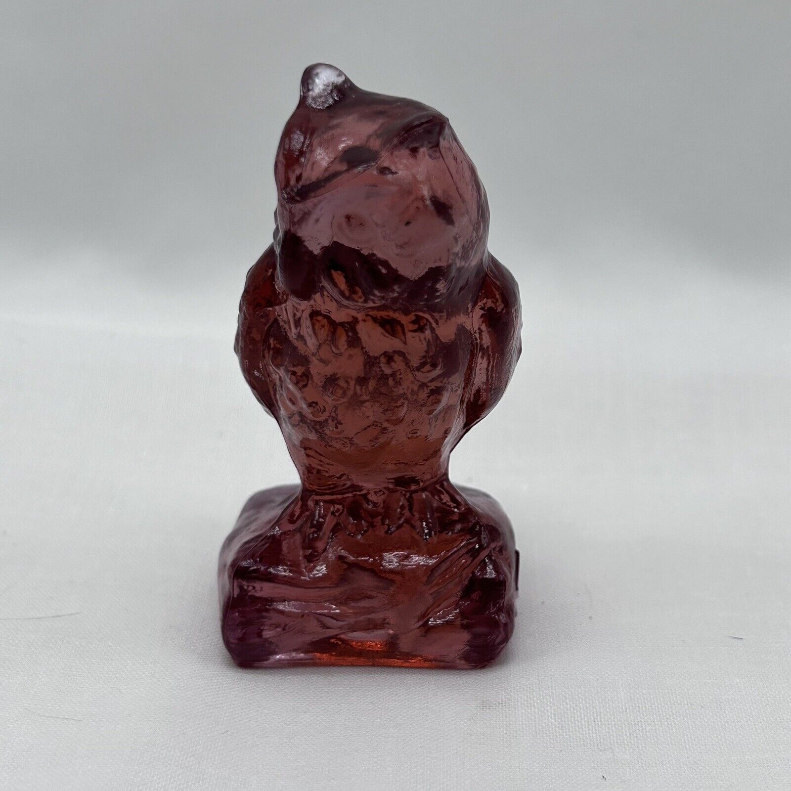 BOYD ART GLASS OWL Figurine Paperweight (2nd 5 Years) Rosewood?  1984-1988 VTG