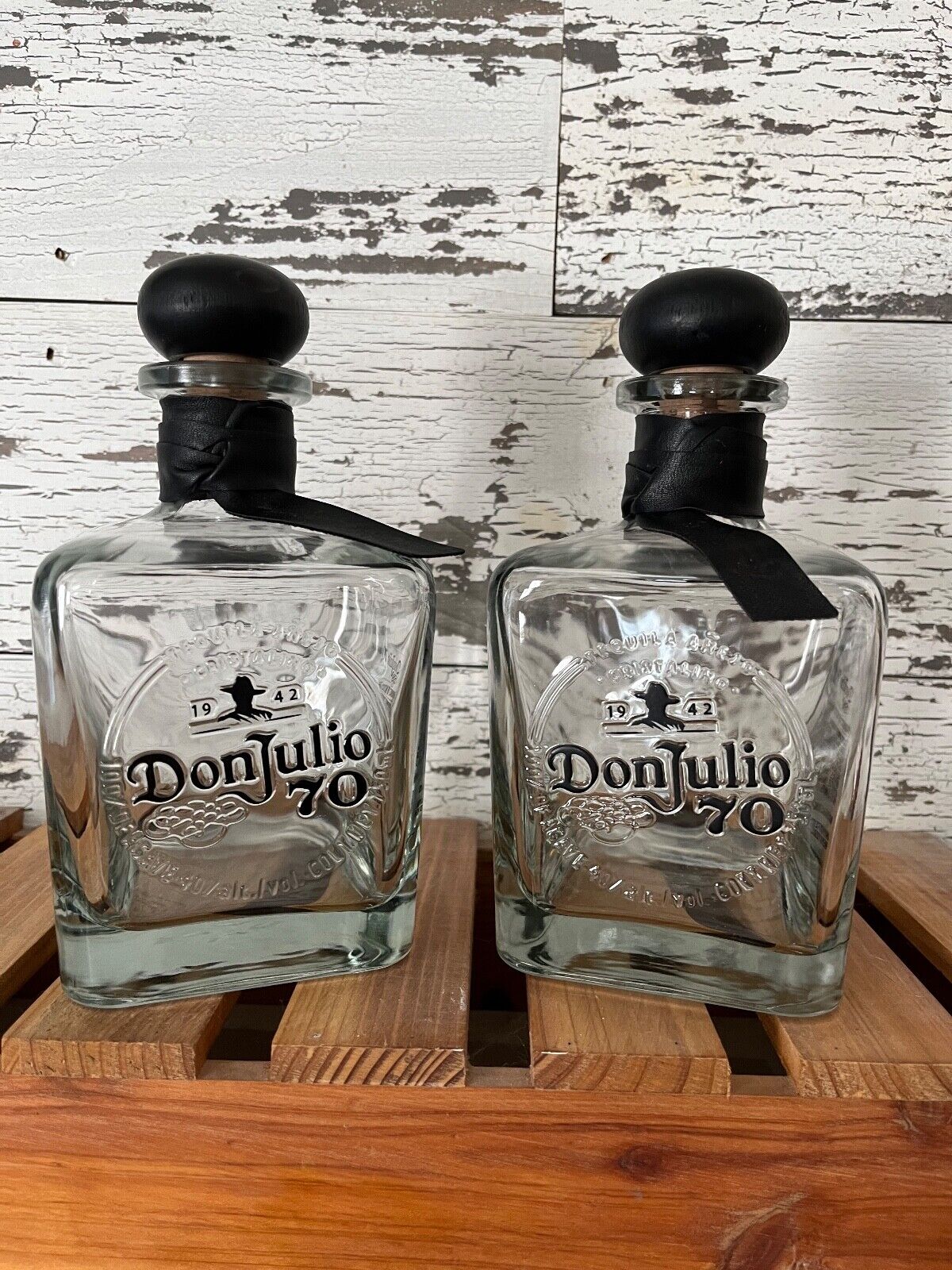 Lot of two (2) 1942 Don Julio 70th Anniversary Edition Bottles (Empty of liquor)