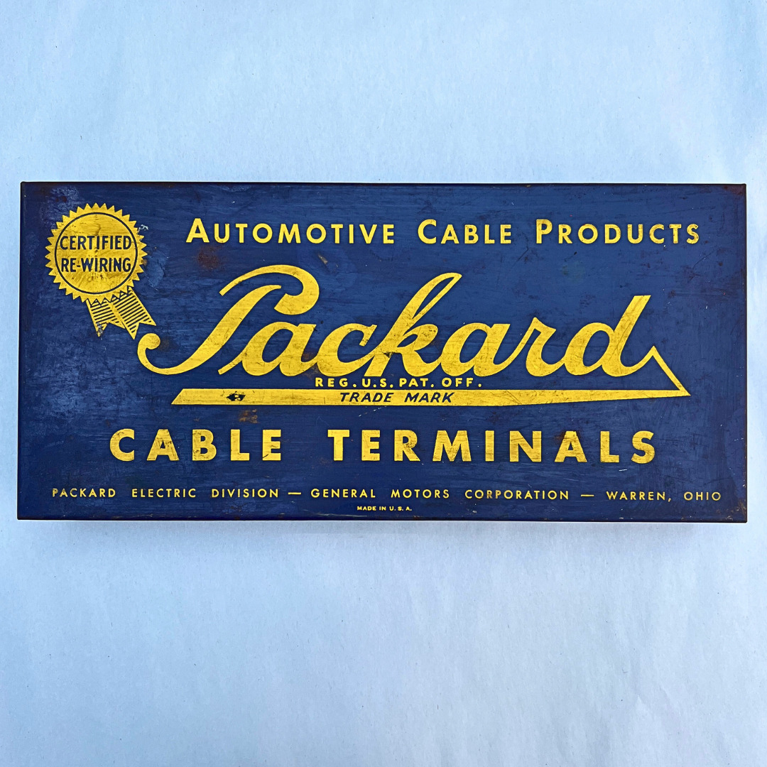 Vintage Packard Motor Car Company Metal Box Parts Cable Terminals Ohio USA