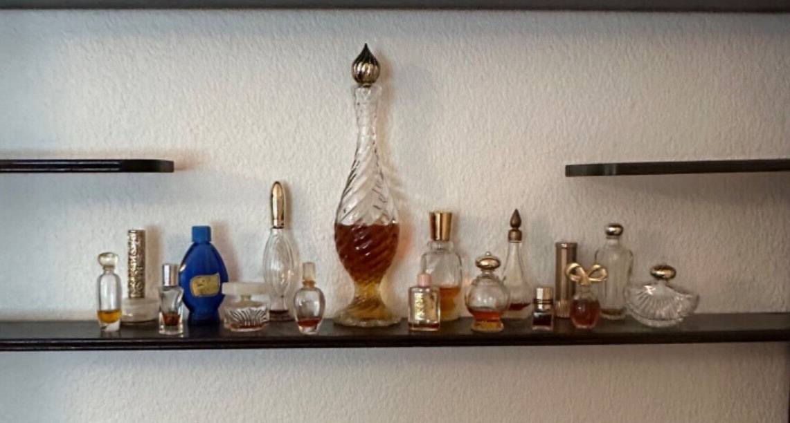 Lot of 17 perfume bottles vintage ~ various sizes and fragrances