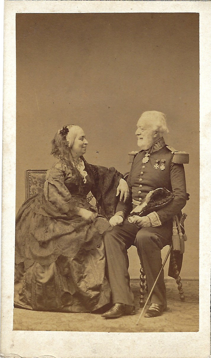 Admiral Small Uniform with His Wife 1860 CDV Pierre Petit Paris Militaire Marine