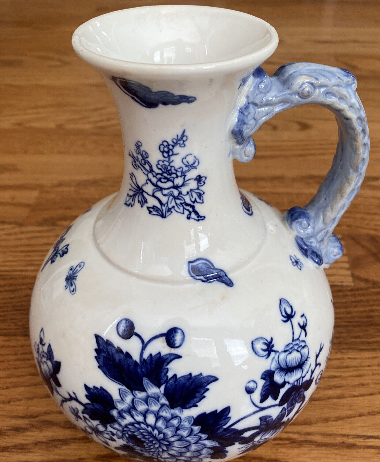 Antique vintage 1850-1890 SPODE COPELAND Vase with Dragon shaped handle Rare