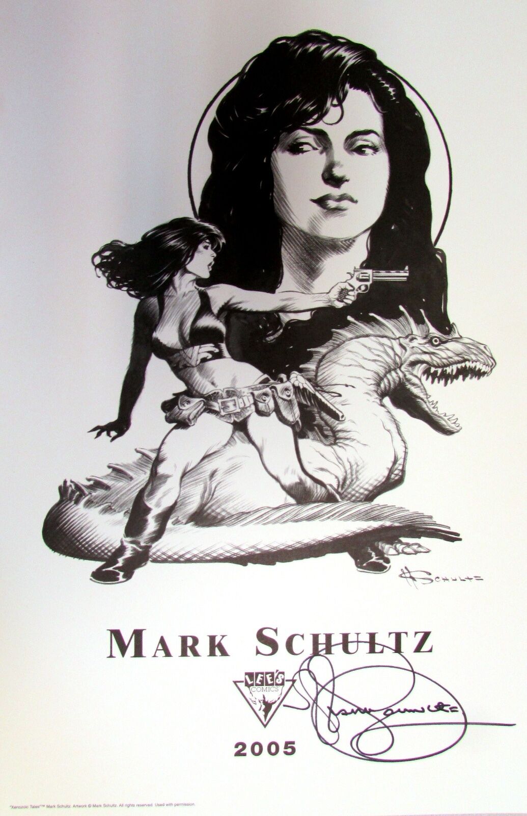 Lee's Comics MARK SCHULTZ fine art print Xenozoic Tales, 2005 SIGNED EDITION