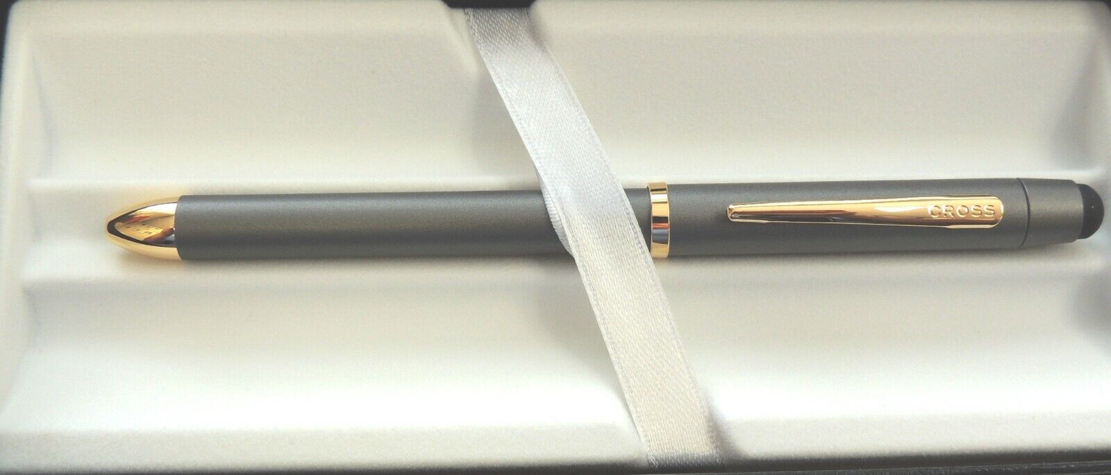 Cross Tech3+ Multi-Function Pen, Gray w/ Gold Trim, New in Box
