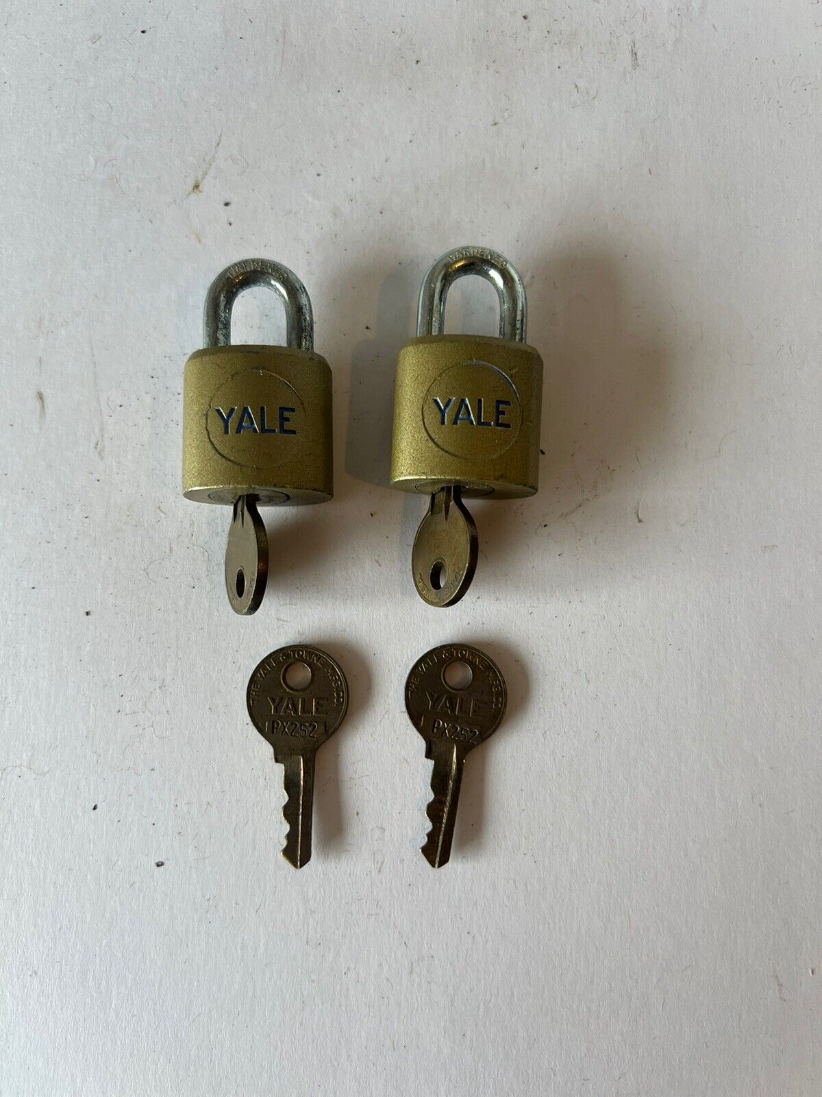 Vintage Pair Of Yale Padlocks With Keys