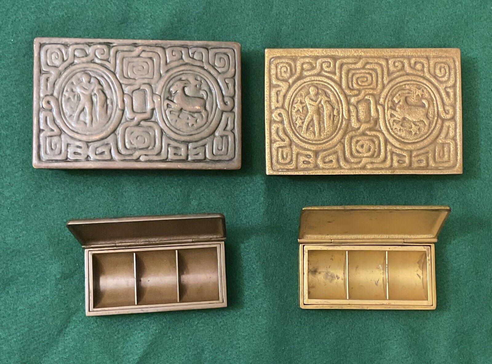 antique Tiffany Studios gold dore utility box Zodiac pattern circa 1910, #810