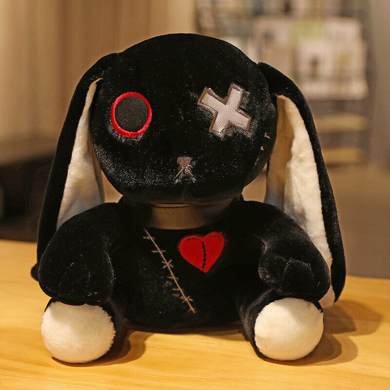 25CM Dark Gothic Rabbit Plush Doll Cosplay Prop Toys Stuffed Doll Gift