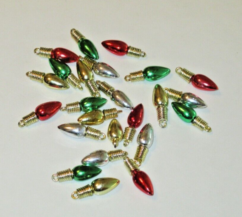 Christmas Lights Micro Ornaments 24mm for Miniature Decorations, 20 Total