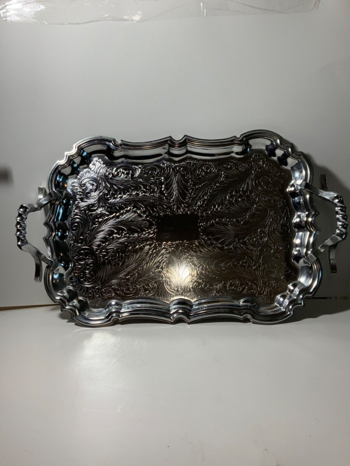Vintage Shelton Ware NYC Chrome Metal Butlers Tray 21.5 in.